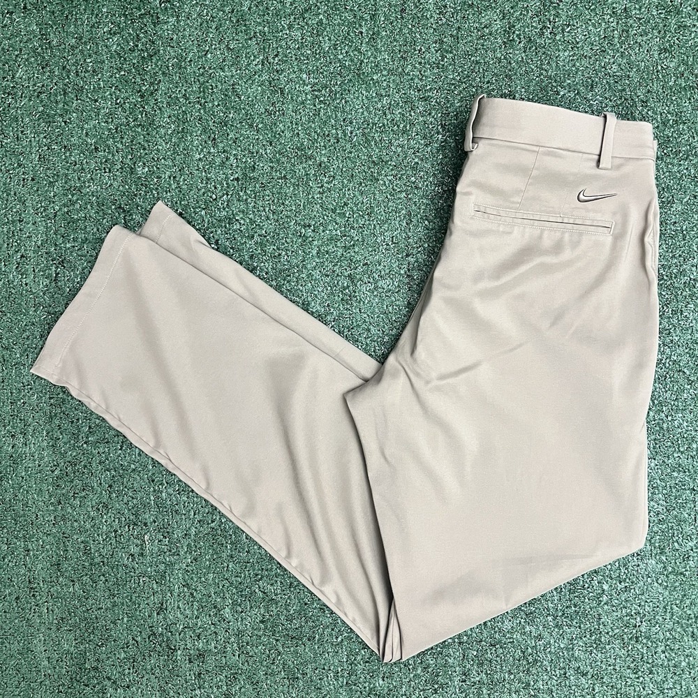 Nike Golf Dri-FIT Mens 32x32 Khaki Tan Flat Front Chino Pants 56323 Performance